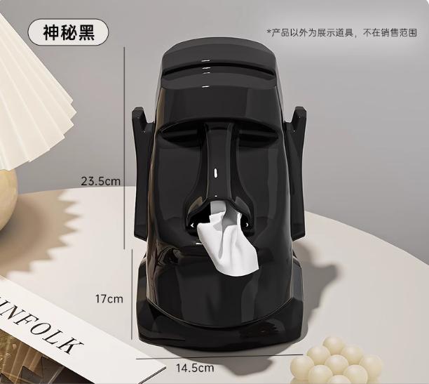 

Stone Statue Tissue Box Living Room Light Luxury High-end Creative Home Coffee Table Desktop Napkins Storage Paper Box чёрный