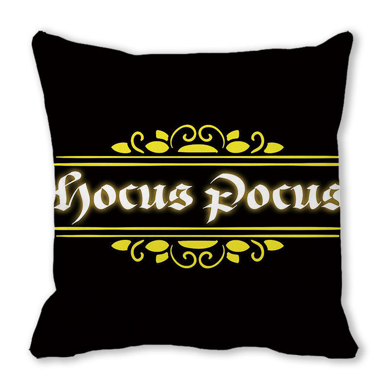 Creative Halloween Happy Letters Digital Printing Short Plush Pillow Covers for Car Sofa Office Cushion Cover Home Goods