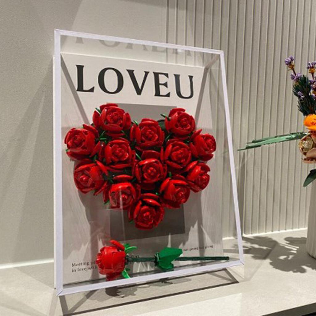Baustein Rose Pädagogisch Lebensecht Schön Baustein Blume Spielzeug für Mädchen Geburtstagsgeschenke Rot