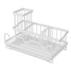 Sink Organizer with Sponge Holder Soap Dispenser and Brush Rack Designed To Keep Kitchen Counter Neat and Sink Area Dry