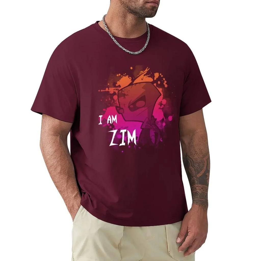 Round Neck I Am Zim T-Shirt custom t shirts design your own black graphics black t-shirts for Arrival streetwear Cotton