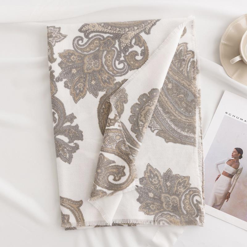 Imitation Cashmere Scarf New Autumn and Winter Fashion Printed Shawl Scarf Women's Medium Length Thickened Warm Scarf