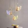 Nordic Creative Acrylic Swan LED Hanging Chandelier Study Bedroom Living Room Restaurant Pendant Lamps Bar Indoor Lighting Decor