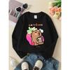 European sizes Kids' Crewneck Sweatshirt - Capybara Strawberry Milk Tea Duck , Sportswear And Casual Wear, Soft And Comfortable, Children's Clothing