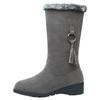 Mode Winter Damen Plus Samtige Mid-Calf-Stiefel Mode Reißverschluss Plateau Keilabsatz Schuhe für Damen Schneestiefel Outdoor Freizeit Reitstiefel