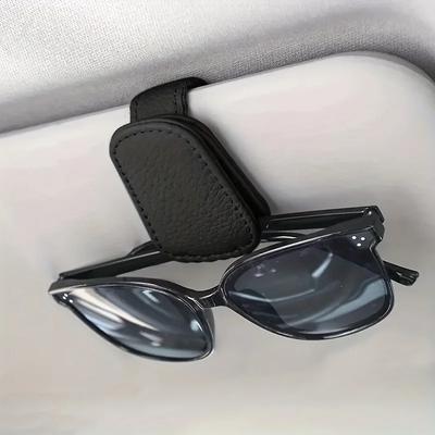 1Pcs Sunglasses Holder Is Suitable for Car Sunshades - Magnetic Leather Sunglasses Clip and Ticket Clip - Car Sunshade Accessori