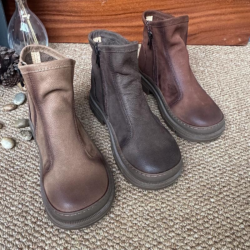 Women's Shoes, Single Shoes, Handmade Leather Women's Boots, Short New Style Shoes