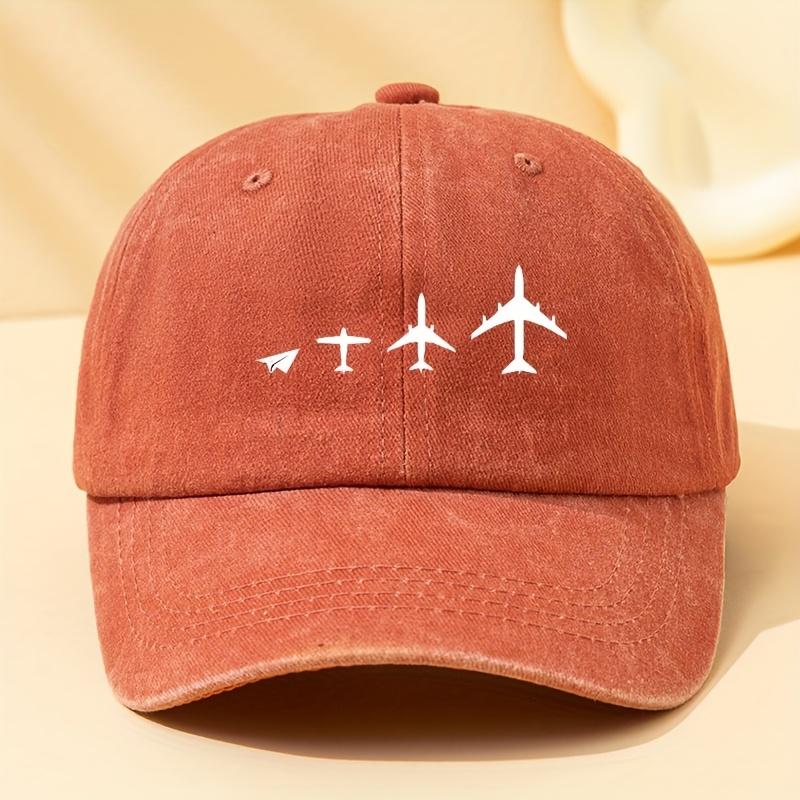 

Retro airplane print baseball cap, unisex dad hat suitable for outdoor sports, camping, and casual wear, airplane pattern Adjustable