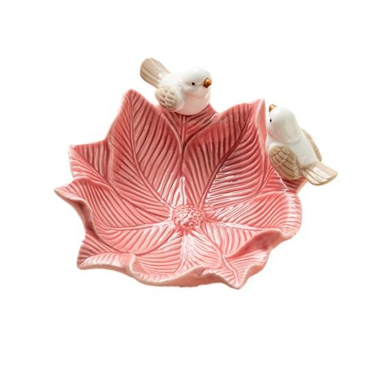 Cute Bird Tray, Ceramic Dessert Plate, 2 in 1 Jewelry Ring Tray And Trinket Dish, Handmade Soap Holder, Home B
