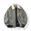 Gentle Thousand Bird Grid Splicing Collar Jacket Shirt for Men