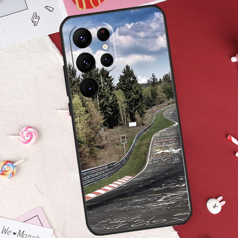 Green Hell Nurburgring Pouzdro Pro Samsung Galaxy S26 Ultra S23 S22 S21 S20 S24 S25 Ultra S10 Plus S25 FE Kryt