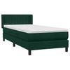 Box Spring Bed with Mattress Dark Green 80 x 220 cm Velvet