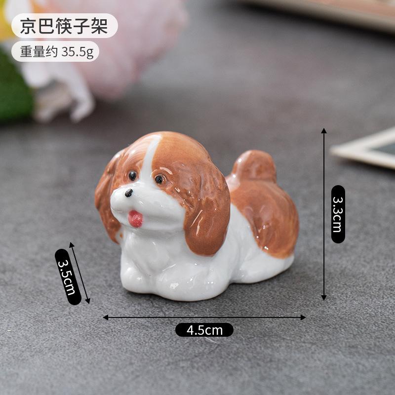 Nytt i sortimentet Japansk Stil Keramisk Hund Fransk Bulldog Teddy Ätpinnshållare Mini Söt Hem Bordsdekoration Ätpinnskudde