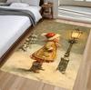Santa Claus and Reindeer Christmas Carpet Santa Claus Christmas Carpet Retro Festival Fashionable Retro Christmas Non Slip Mat