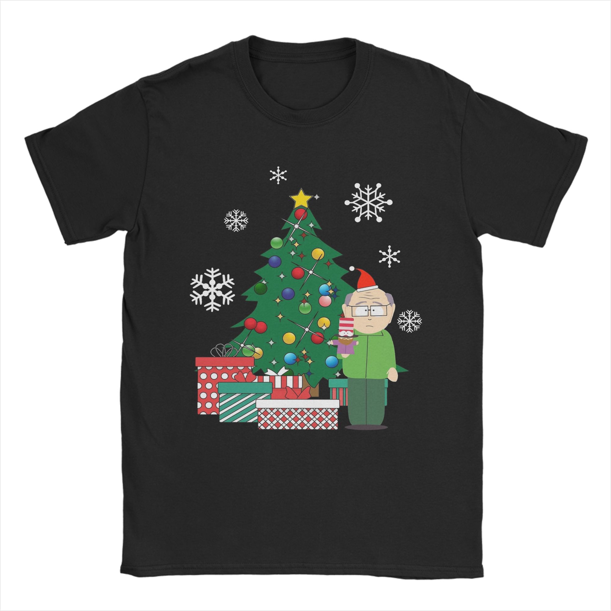 Humor Mr Hankey Around The Christmas Tree South-Park T-Shirt for Men Crew Neck Pure Cotton T Shirts  Short Sleeve Tees Clothing S