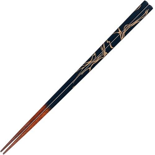 Sunlife PINGTO TSUGI Japanese Wooden Chopsticks Navy Gold Kintsugi Design 23cm Dishwasher Safe Made in Japan H-06854
