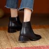 Chelsea Boots Women's Coarse Heel Autumn/Winter Brown French Bare Boots Women's Martin Boots