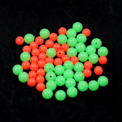 100pcs Fishing Space Beans Luminous Round Float Balls Stopper Glow Rigging Beads Plastic Tackle Lure Accessories Red Green