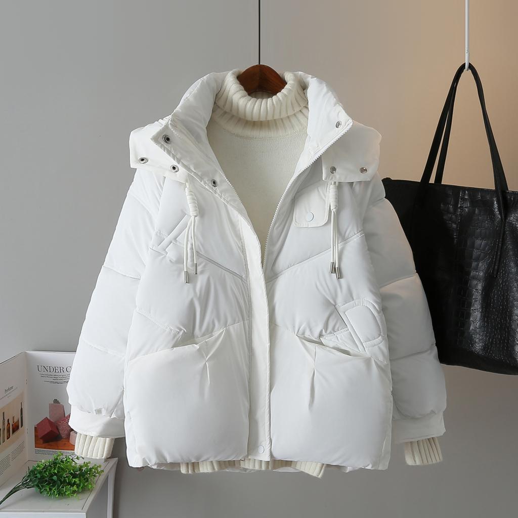 Women's Short Down Cotton Jacket Korean Loose Slim Thicked Warm Cotton-padded Outerwear 2026 New Versatile Hooded Jackets