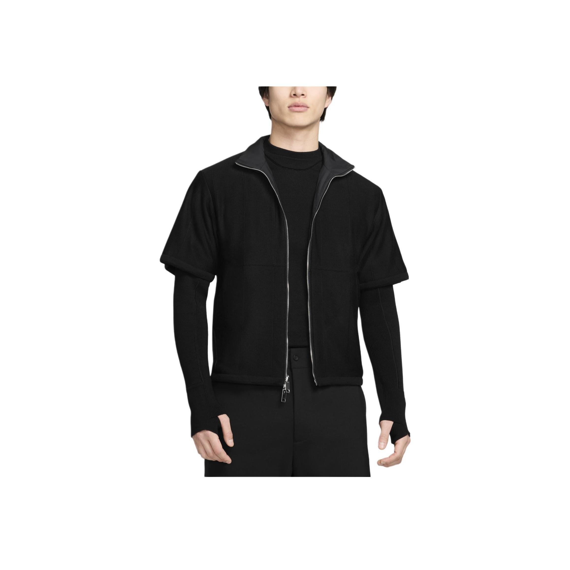 

Nike Every Stitch Considered Solid Color Stand Collar Zip Short Sleeve Jacket Unisex Jacket Black FD6423-010