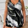 2025 New Plus Size Swimsuit Women's Print Dress Sexy Bikini