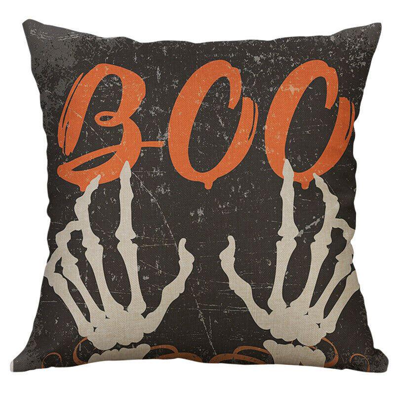 Vibrant Halloween Animal Print Cushion Cover Cotton Linen Pillow Case For Festive Home Decor