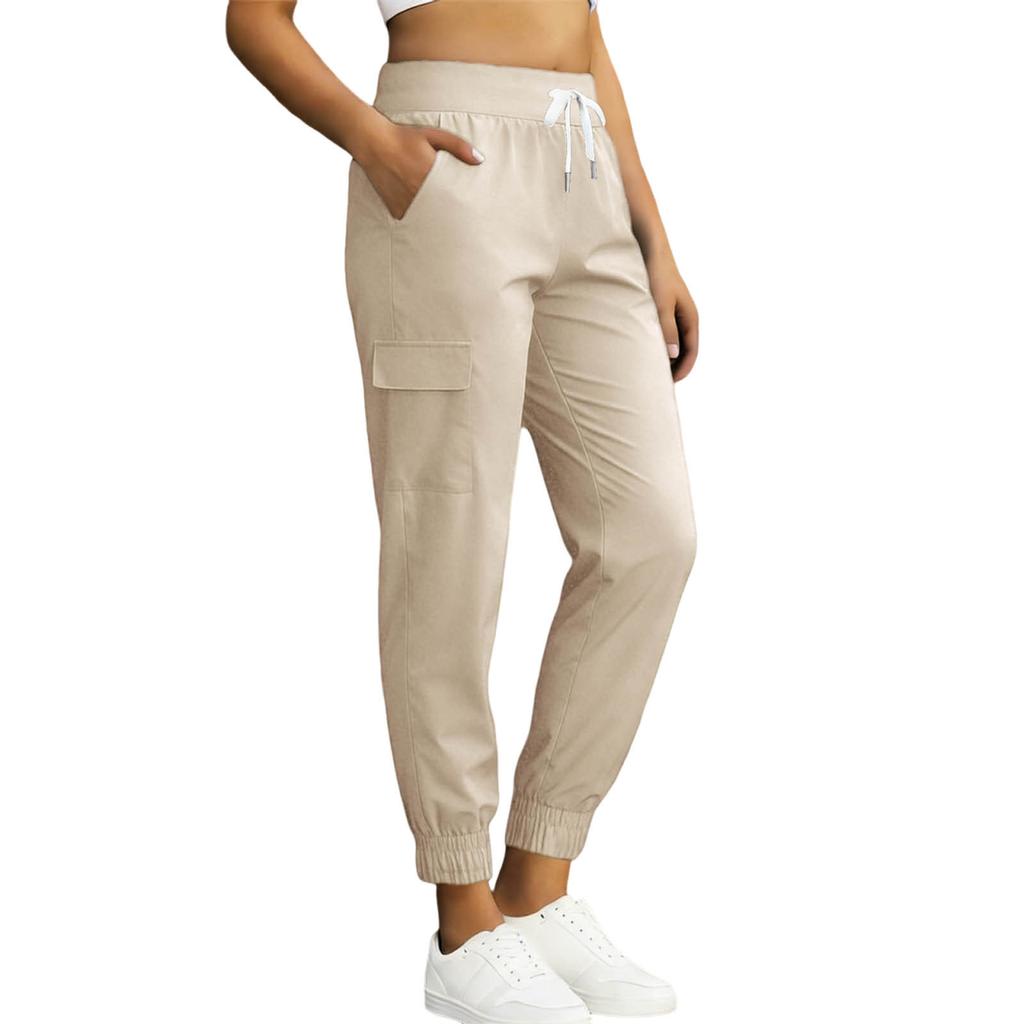 Γυναικείο Παντελόνι Jogger με Λάστιχο στη Μέση, Casual Χαλαρή Εφαρμογή, Ελαστικές Μανσέτες με Τσέπες, Ελαφρύ Παντελόνι Στυλ Cargo
