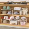 Kitchen Wrought Iron Telescopic Rack, Space-saving Seasoning Dish Layered Rack In Cabinet, Desktop Storage Rack