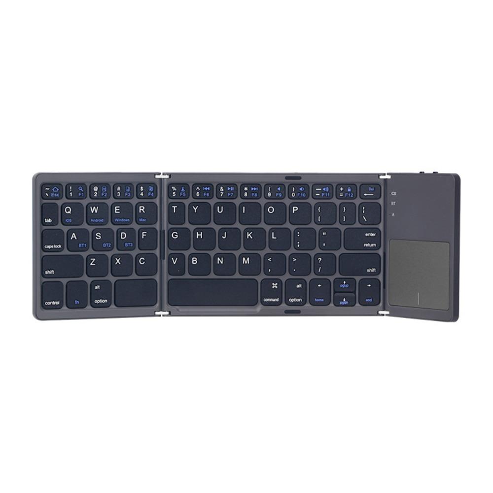 Universal Foldable Wireless Keyboard Slient Mini Foldable Keypad Bluetooth Keyboard Mobile Use серый