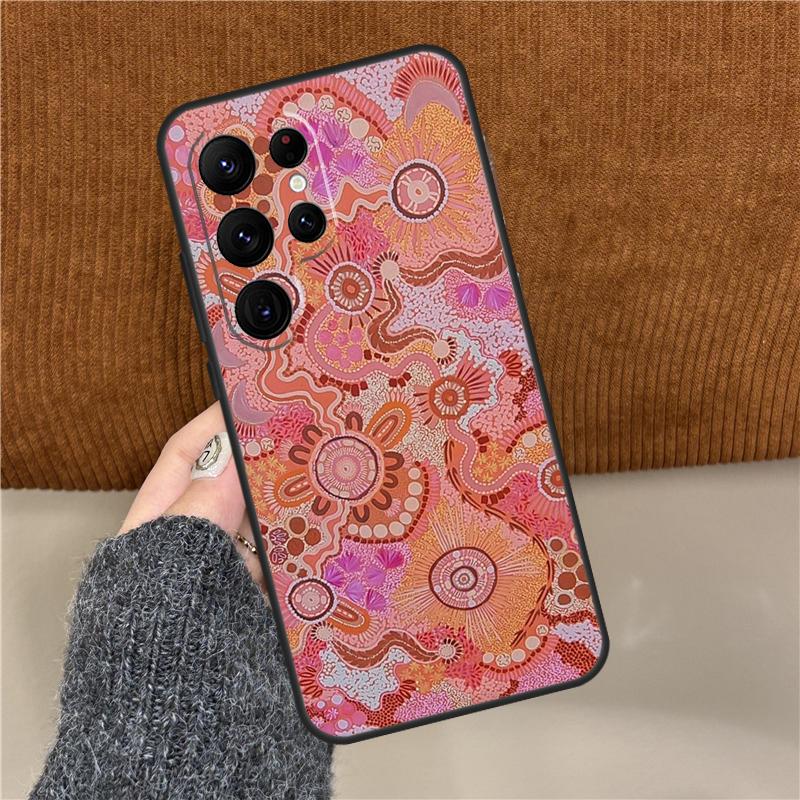 Aboriginal Art Print Phone Case For Samsung Galaxy S25 Ultra S9 S10 Plus S20 S21 S22 S23 FE S24 Ultra Back Cover