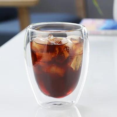 Cană din sticlă termoizolată cu perete dublu, 5 dimensiuni, căni de cafea espresso, cană de bere lucrată manual, ceai, sticlă de lapte, cești de sticlă de whisky, vase de băutură