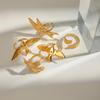 Stainless Steel Winged Peace Dove Retro Open Ring