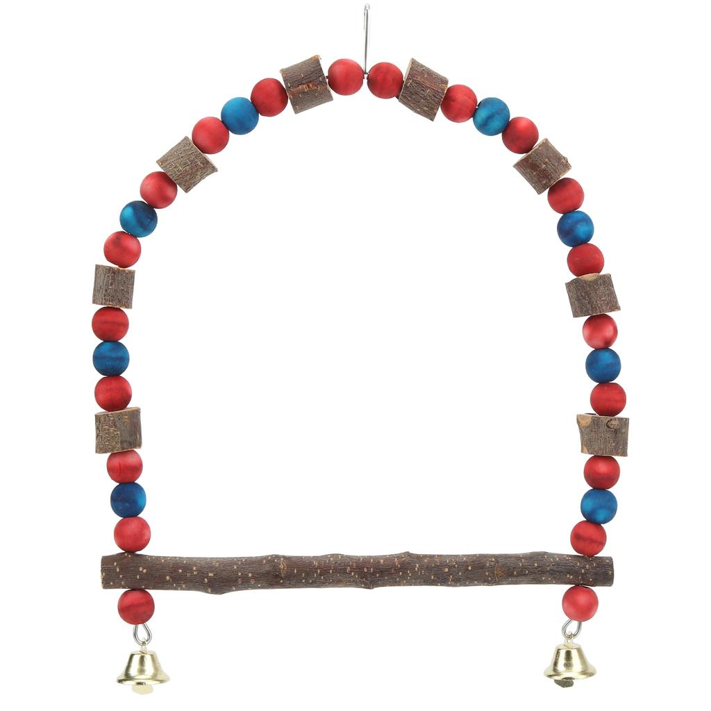 Bird Swing Toy Hanging Standing Parrot Cage Toy with Hook for Lovebirds Finches Parakeets