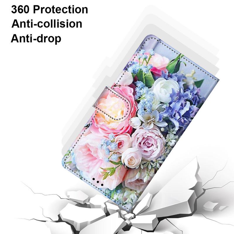 For Samsung S23 S24 S22 S21 Plus Ultra A24 A25 A35 A55 A50s A52 tegneserieblomst dyremønster PU-skinnkortspor Flip Wallet Kickstand Telefonveske