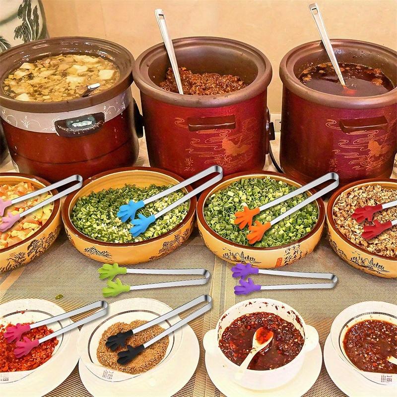 8 Stück pro Packung Bunte Silikon Edelstahl Mini Zangen, Kleine Snackklemme, Kuchenklemme, Kleine Handklemme, Küchenwerkzeug