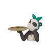 Pandabär-Statue mit Tablett Niedliche Verzierung Skurriles Auffangschale für Eingangstisch, Schminktisch,