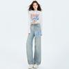 Herbst 2025 Damen Strass Skinny Jeans - Hotfix Design, Gerades Bein, Nische Weitbeinige Passform