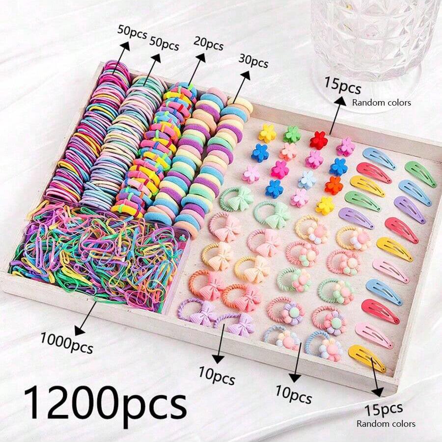 Children's Hair Accessories Gift Set: Hair Clips, Hairpins, Baby Ties, and Princess Hair Ropes