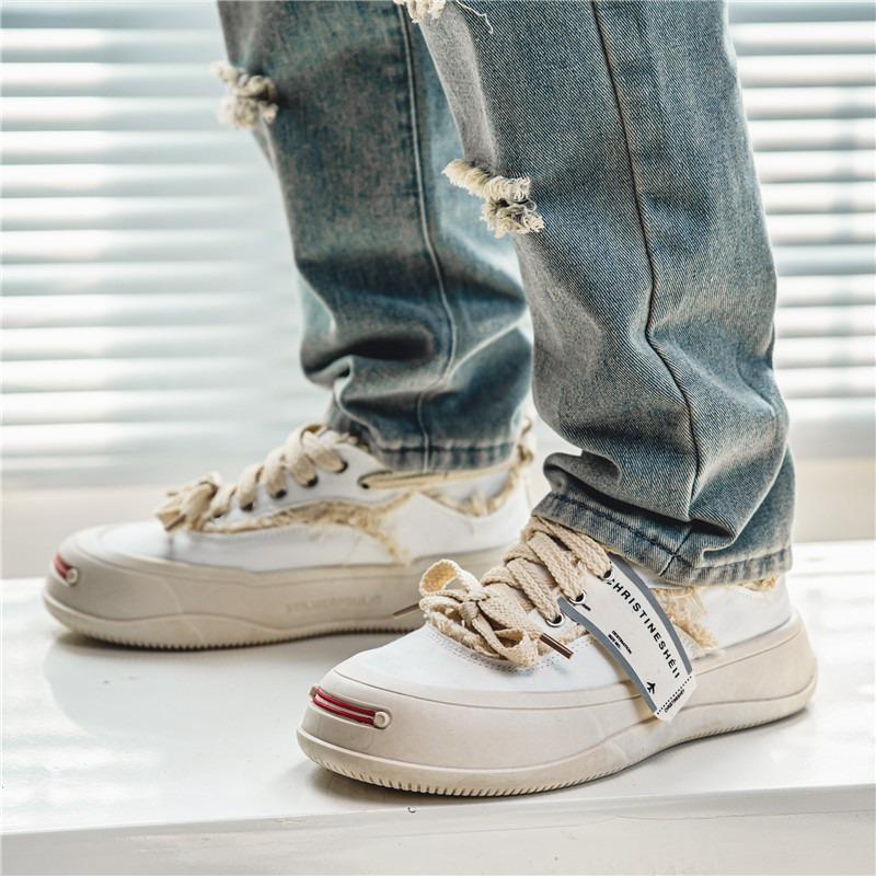 Fashion 2025 New Men's Shoes Fashion Big Head Designer Sports Shoes Men's Canvas Skateboarding Shoes Walking Thick soled Sports Shoes