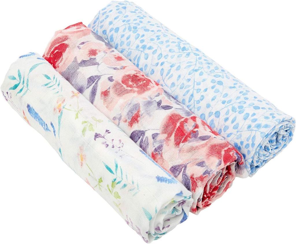 Swaddle Gauze Baby Japanese Product Aden Anais Swaddle Set of 3 Water Color Garden Silky 120 X 120cm Aiden and Anais Swaddle Baby Newborn 9228J