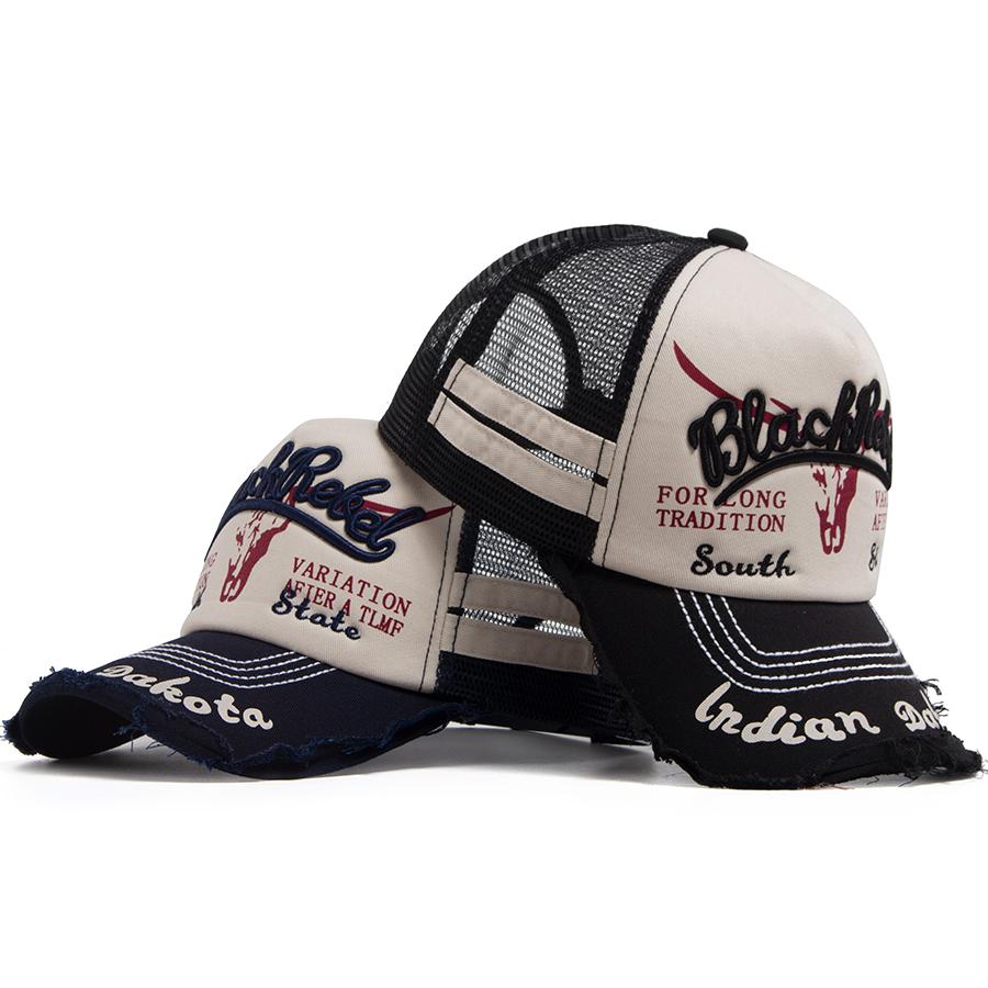 Summer Mesh Trucker Hat Men Vintage Embroidery Baseball Cap Sun Visor Retro Snapback Women Hip Hop Dad Caps For Outdoor Casual