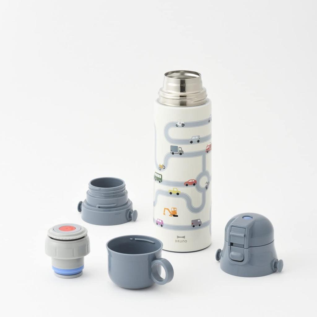 BRUNO Light 2-Way Kids' Water Bottle, BHK255, Flower Orange