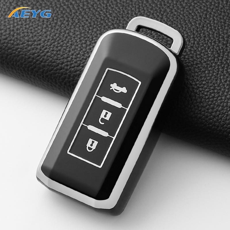 

Car Key Case Cover Shell Fob For Mitsubishi Outlander Asx Pajero Lancer Sport Eclipse Cross Keychain Interior Accessories