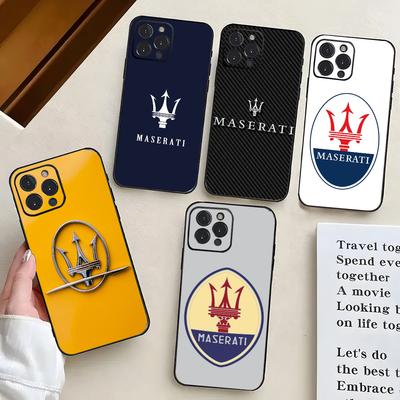 1 ADET Spor Araba M-MASERATIS Telefon Kılıfı Silikon Yumuşak iPhone 16 15 14 13 12 11 X XR Plus Pro Max Plus İçin