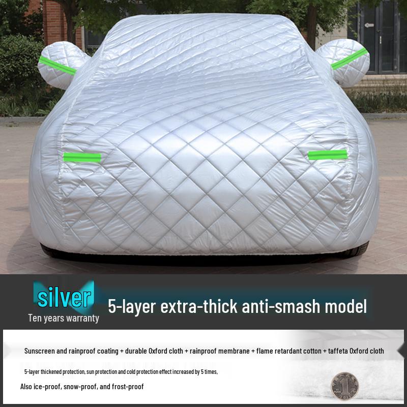 Verdickte Winter-Baumwoll-Autoschutzhülle: Schutz vor Wärme, Kälte, Regen & Schnee, Universelle Passform
