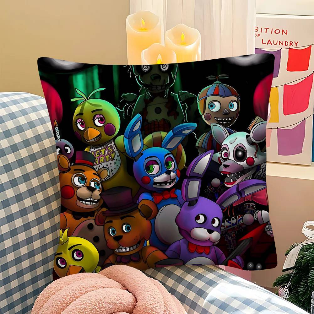 F-Five N-Nights At F-Freddys Game Pillow Case Square Pillow Bedroom Sofa Leisure Comfort Cushion Car Living Room Home Decoration