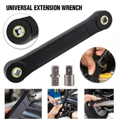 Universal Extension Wrench Set Adjustable Spanner with 3/8'' & 1/4'' Adapter Automotive Repair Hand Tools Ratchet Wrench Durable