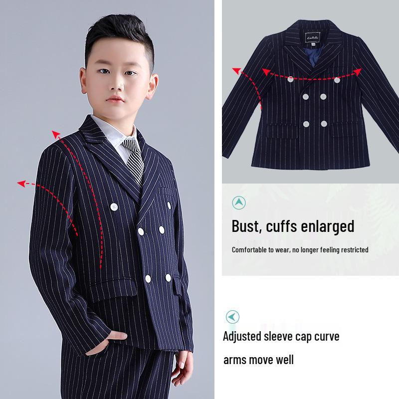 Chłopięcy blezer w kratę plus size - 2023 Dziecięcy garnitur sceniczny