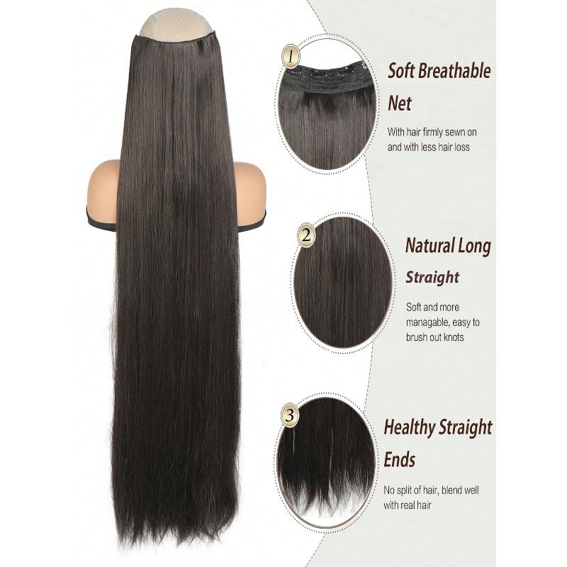 Damen Clip-In Haarverlängerungen, Mehrlängen Ombré Synthetische Haarsträhnen für tägliche Pferdeschwanz-Zopf-Frisuren
