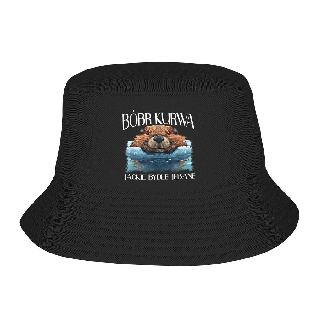 Bobr Kurwa Meme Bucket Hat for Men Women Beach Funny Beaver Field Hat Trendy Packable for Hiking Fishing Fisherman Cap Panamka